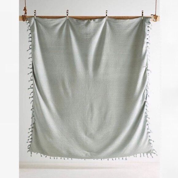 Anthropologie Arienne Textured Tassel Duvet Cover - Picture 2 of 8